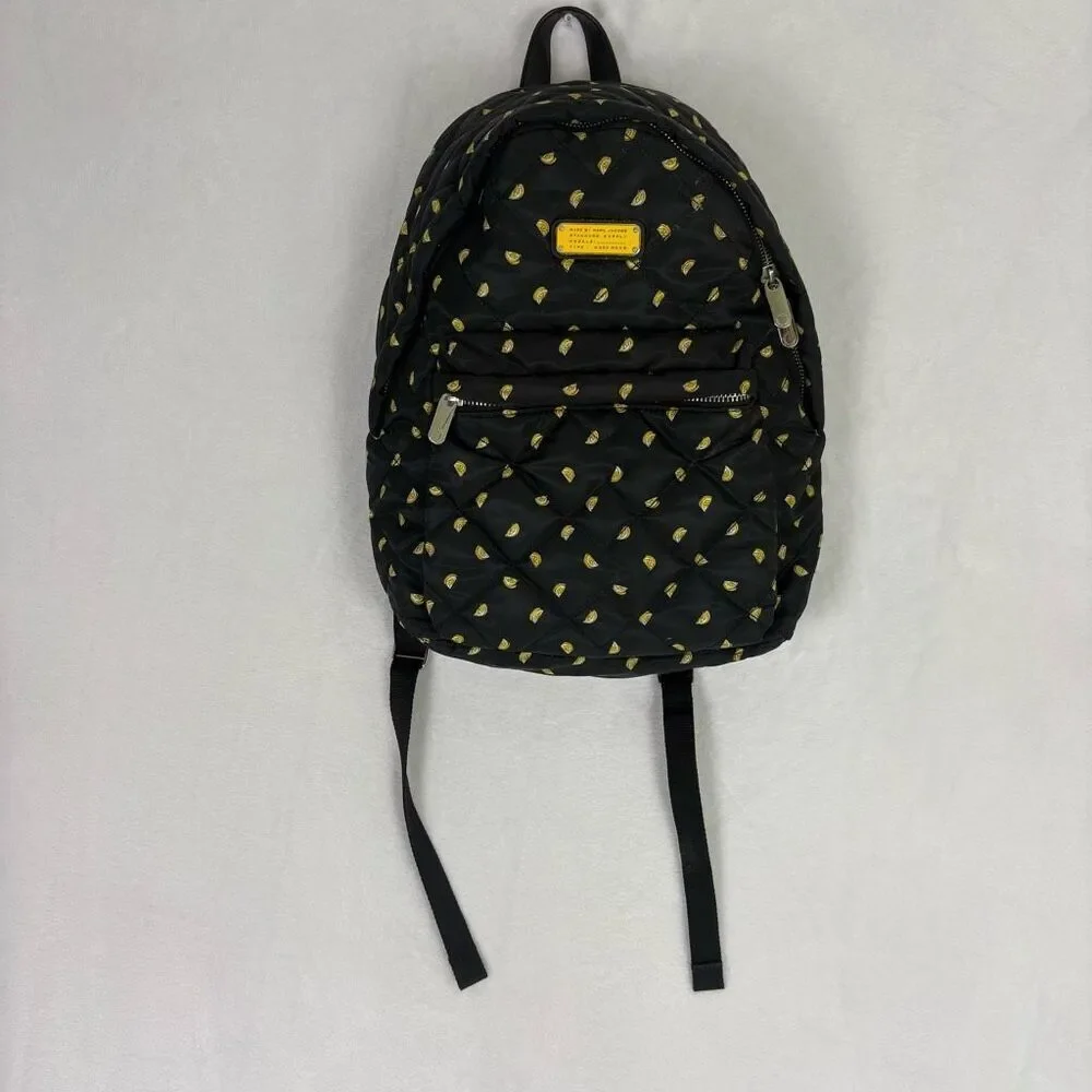 Marc‎ by Marc Jacobs Black with Lemon Print Quilted Backpack